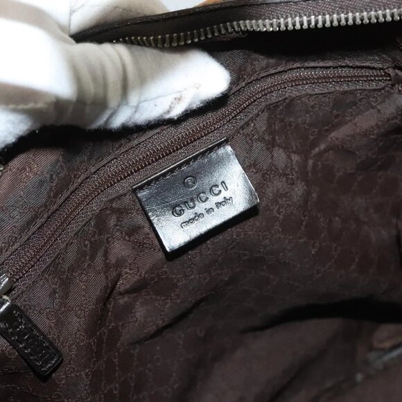 GUCCI Web Sherry Line Shoulder Bag Canvas Beige Gold 001 4288 Auth - Picture 12 of 16